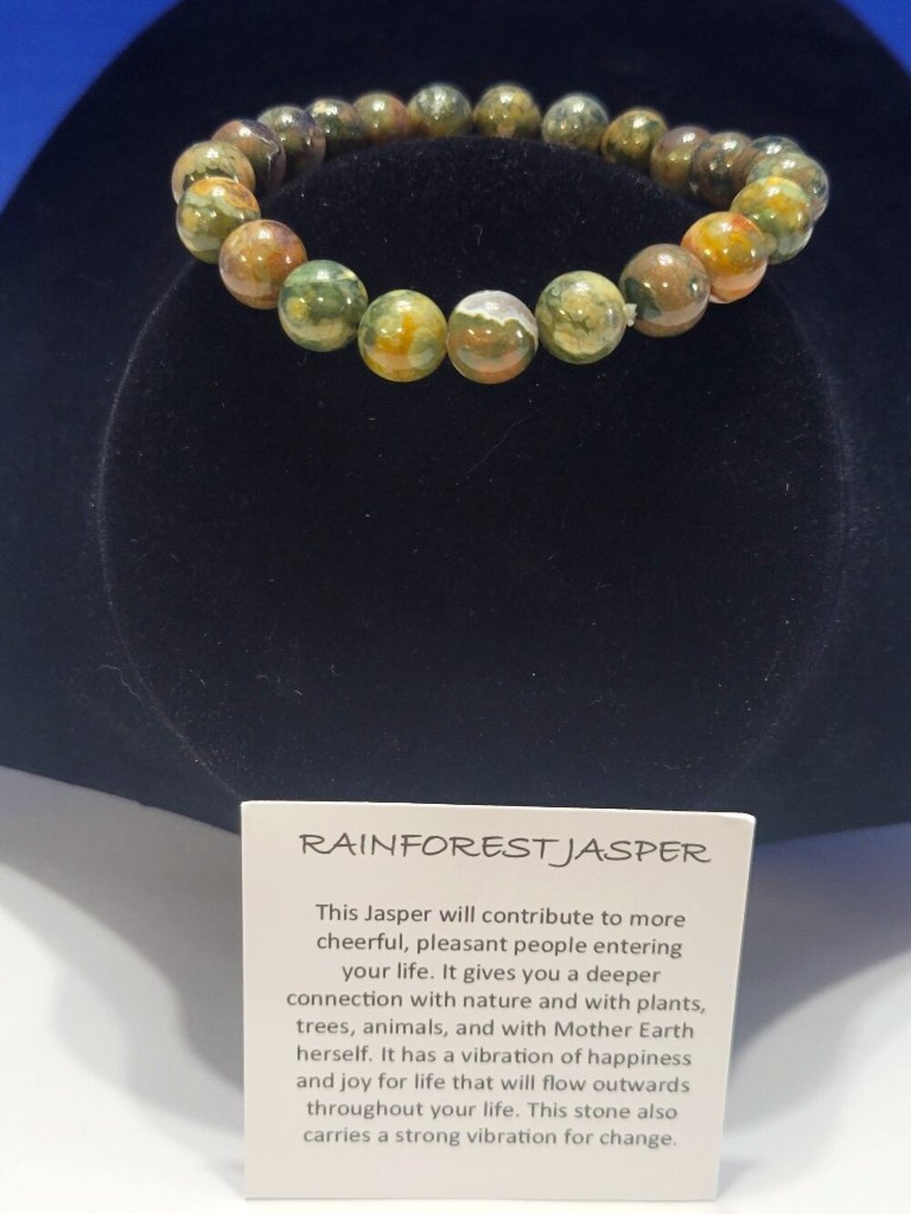 Vintage Natural Rainforest Jasper Beaded Bracelet for Joy